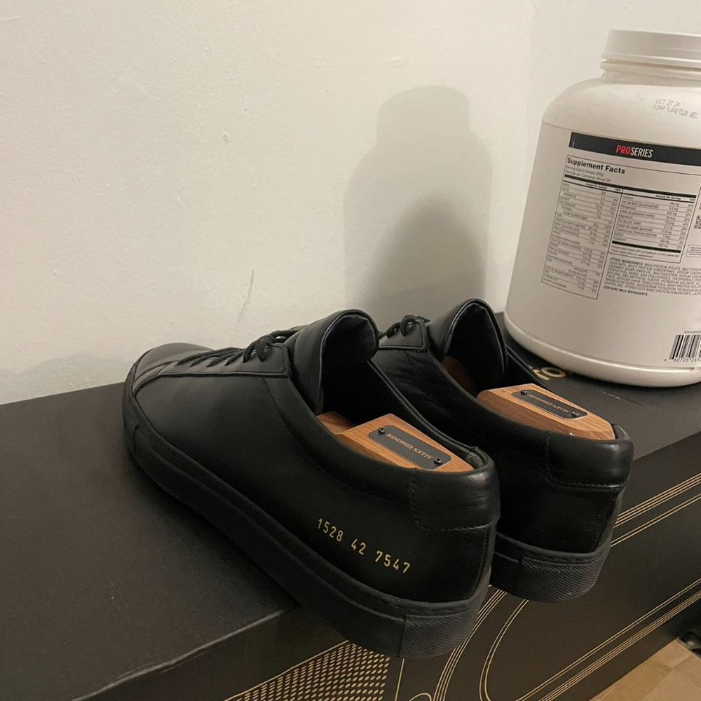 Common Projects Original Achilles Low Black Leather Sneakers SIZE EU 42 US 9